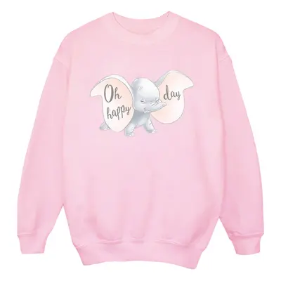 (S, Baby Pink) Disney Womens/Ladies Dumbo Happy Day Sweatshirt