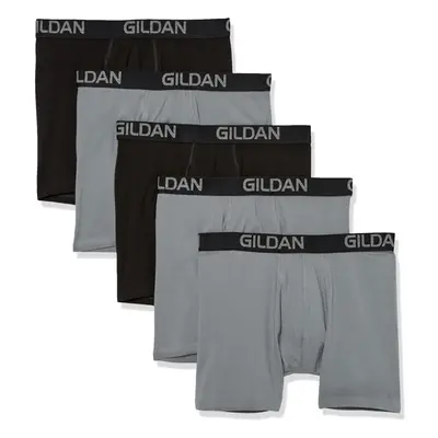 Gildan Men's Underwear Cotton Stretch Boxer Briefs Multipack Grey Flannel/Black Soot 5-Pack Smal