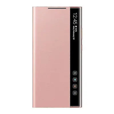 (Rose gold, For Note Ultra) Apply To Samsung Mirror Smart View Flip-free Answering Cover Compati