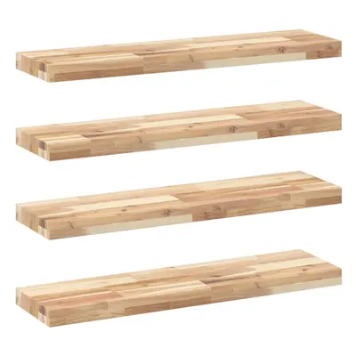 (natural, x x cm/ pcs) vidaXL Floating Shelves Wall Storage Shelf 4pcs Untreated Solid Wood Acac