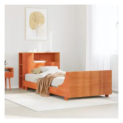 vidaXL Bed Frame without Mattress Wax Brown 75x190 cm Small Single Solid Wood Pine