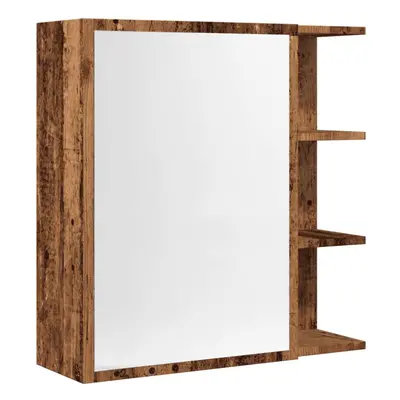 (old wood) vidaXL Bathroom Mirror Cabinet Storage Cupboard Side Cabinet Engineered Wood