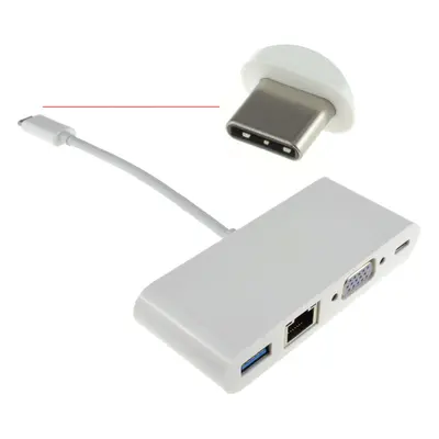 kenable USB 3.1 Type C to VGA USB & Gigabit Adapter with PD Function 15cm