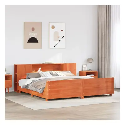 vidaXL Bed Frame without Mattress Bed Wax Brown 200x200 cm Solid Wood Pine