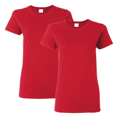 Gildan Women's Heavy Cotton Adult T-Shirt 2-Pack Red Small