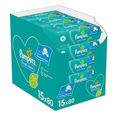 Pampers Baby Wipes Multipack, Fresh Clean, Wipes (15 x 80), Baby Essentials for Newborn