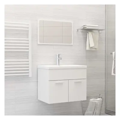 vidaXL Bathroom Furniture Set White Chipboard Sink Cabinet Washroom Basin