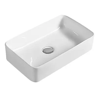 Rectangular Tap Hole Ceramic Countertop Vessel without Overflow - 465mm