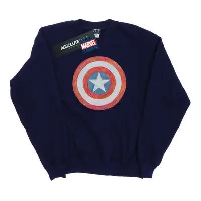 (5XL, Navy Blue) Marvel Mens Captain America Sketched Shield Sweatshirt