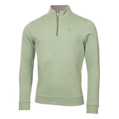 (XXL, Sage) Calvin Klein Mens Rocky Half Zip Supersoft Stretch Golf Sweater