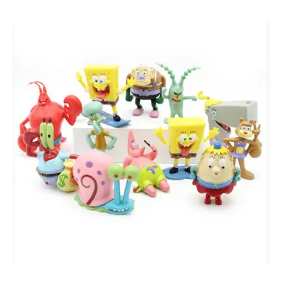 12pcs Spongebob Patrick Cartoon Figures Toys