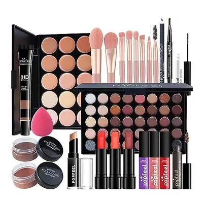 All-In-One Makeup Kit, Pcs Complete Makeup Gift Set Full Kit Combination with Eyeshadow Blush Li