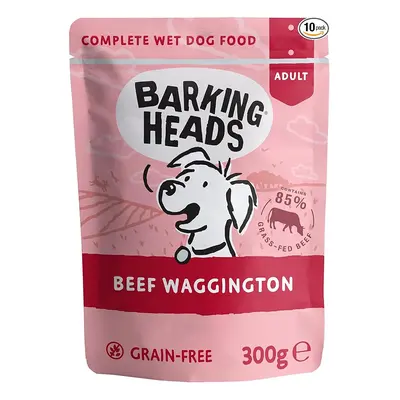 Barking Heads Wet Dog Food - Beef Waggington - No Artificial Flavours - Grain-Free Recipe (10 x 