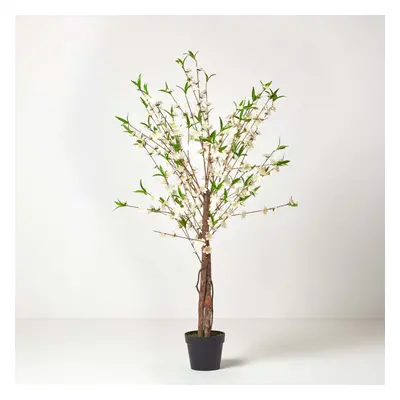 (Cream) Artificial Blossom Tree with Silk Flowers - Feet