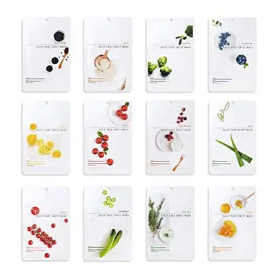 [Pack of 12] EUNYUL Daily Care Facial Sheet Mask Pack (12 types) Korean Skincare Hydrating & Nou