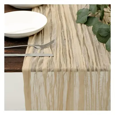 (90x305cm, Pieces) 2/5/10Pcs Cotton Gauze Table Runner Dusty Blue Wedding Tablecloth Cheesecloth