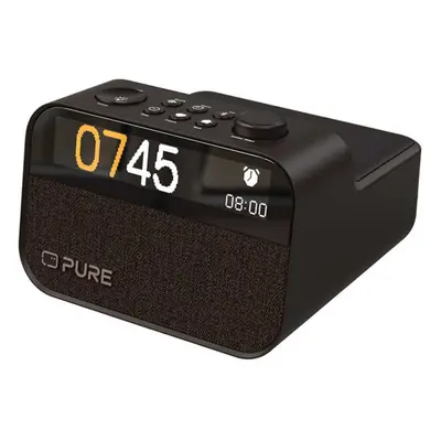 Pure Moment Charge Alarm Clock Radio with Wireless Charging - Black