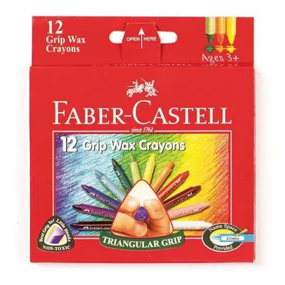 Faber-Castell Triangular Grip Wax Crayons 12pcs