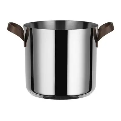 Alessi edo Stockpot with Two Handles steel brown