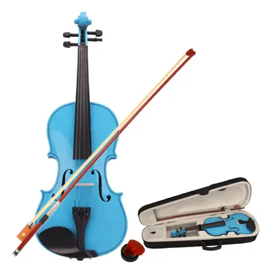 4/4 Full Size Acoustic Violin Set with Case Bow Rosin Bridge Blue