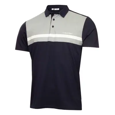 (M, Navy) Calvin Klein Mens Clearview Moisture Wicking Technical Golf Polo Shirt