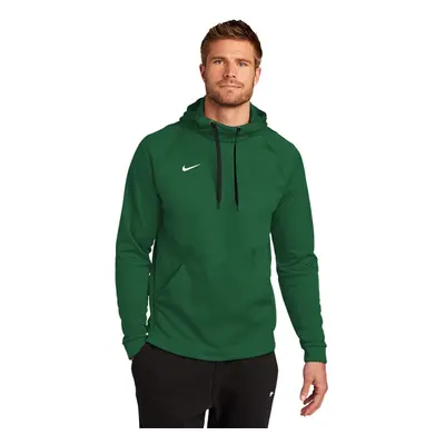 MEN'S NIKE THERMA PULLOVER HOODIE (DARK GREEN/WHITE Small)