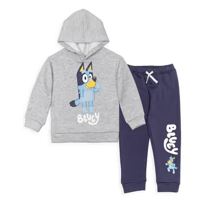 Bluey Toddler Boys Fleece Hoodie and Pants Outfit Set Grey/Blue 3T