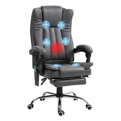 Vinsetto 6-Point Vibrating Heat Massage Chair w/ Microfibre Charcoal Grey