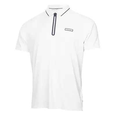 (M, White) Calvin Klein Mens Belmont Moisture Wicking Technical Golf Polo Shirt