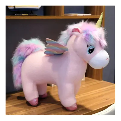 (Pink, 35cm) 60cm Fantastic Glow Rainbow Wings Unicorn Plush Toy Giant Unicorn Toy