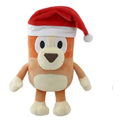 (Orange Christmas, 20cm/7.87in) Bluey Christmas Character Hat Star Eye Decoration Plush Toy Pill