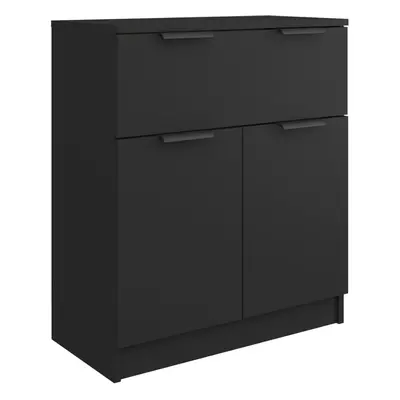 (black) vidaXL Sideboard Console Cabinet Storage Cupboard Highboard Engineered Wood