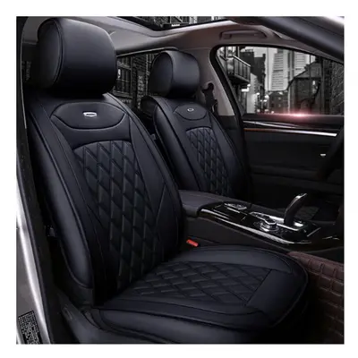 (Black) PU Leather Car Seat Cover Cushions Universal Fit for Most SUV Trucks