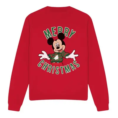 (M, Red) Disney Unisex Adult Mickey Mouse Christmas Sweater Sweatshirt