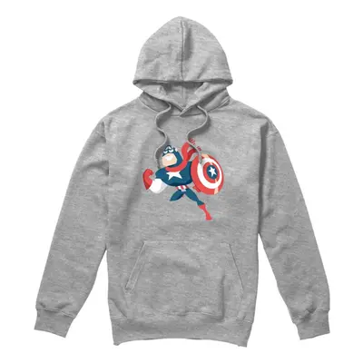 (L, Sport Heather) Captain America Mens Holiday Outfit Hoodie