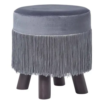 (Grey) Warwick Velvet Footstool with Legs