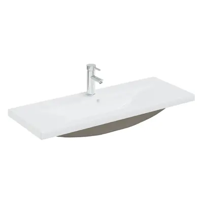 vidaXL Built-in Basin with Faucet 101x39x18 cm Ceramic White Bathroom Sink