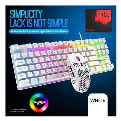 (white) Gaming Keyboard Mouse Set Key Mechanical Gaming Set