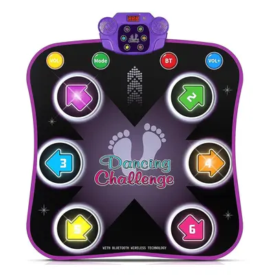 Kids Dance Mat For 4 6 8 10 Year Old With Bluetooth, Music Dance Pad With Light Up Arrows, Elect