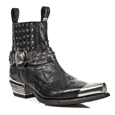 (44) New Rock Boots 7950P-S1 Black Gothic Metal Skull