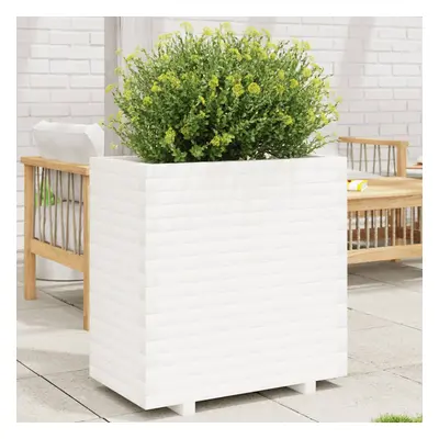 vidaXL Garden Planter Outdoor Flower Pot Planter Pot White Solid Wood Pine