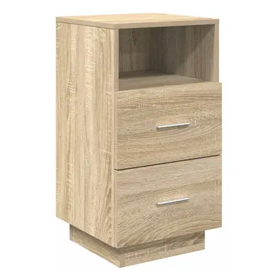 (Sonoma oak, pcs) vidaXL Bedside Cabinets pcs with Drawers White 36x36x68 cm bedside table