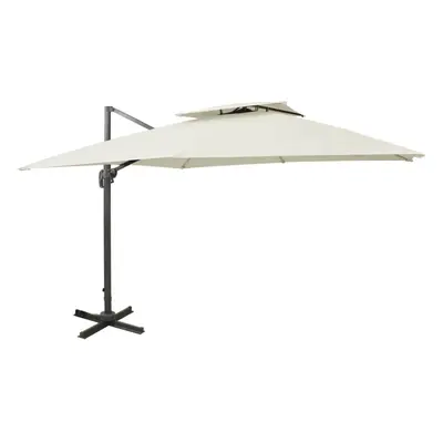 (sand, x cm) vidaXL Cantilever Umbrella with Double Top Garden Sunshade Outdoor Parasol