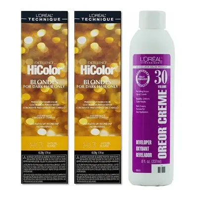 (H13(2)+Dev(Vol.30)8oz) L'Oreal National Blonde H13 Excellence HiColor BLONDES For Dark Hair Onl