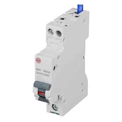 WYLEX 40A 30mA MINI RCBO B CURVE 1P 1MOD (2018), Type A