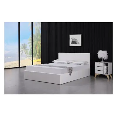 Ottoman Storage Bed white small double 4ft leather and Mattress bedroom furniture