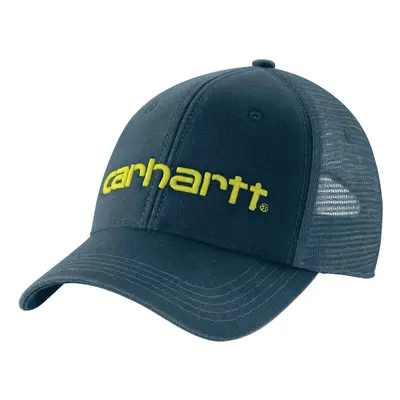 Carhartt Men's Canvas Mesh-Back Logo Graphic Cap Night Blue OS