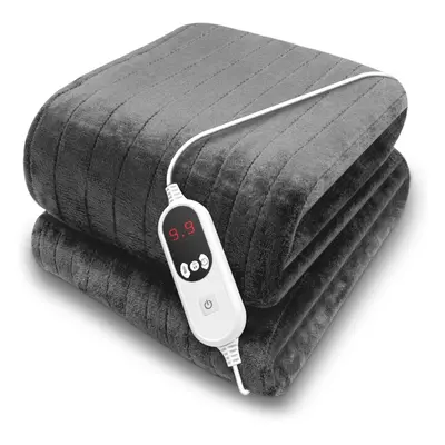 (160x120cm, Grey) Grey Heated Throw Electric Blanket, x 120cm Heated Blanket Machine Washable So