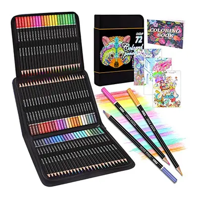 Melifluo Colouring Pencils Set with Black Portable Zipper Bag. Professional Coloured Pencils Per