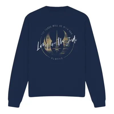 (M, Navy) Star Wars Unisex Adult Long Live The Jedi Obi Wan Kenobi Sweatshirt